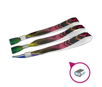   Látkový náramek s barevným potiskem - Hliníkovým kroužkem