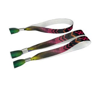   Látkový náramek s barevným potiskem - Hliníkovým kroužkem