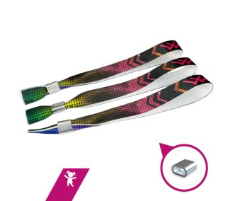   Látkový náramek - s barevným potiskem na jedné straně - s hliníkovým kroužkem - Dětská velikost 15x300mm