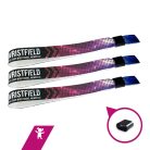 Látkový náramek - s barevným potiskem na jedné straně - s plastovým kroužkem -  Dětská velikost 15x30mm - EXPRES