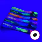Látkový náramek - Dětská velikost (15x300 mm, jednostranný barevný FLUO potisk) - s opakovaně uzavíratelným plastovým kroužkem