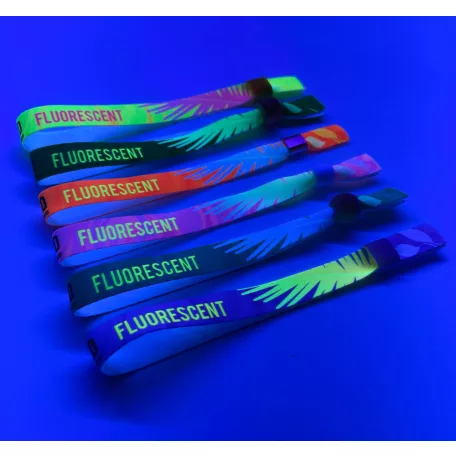 Látkový náramek (15x340 mm, jednostranný barevný FLUO potisk) - s uzavíratelným plastovým kroužkem