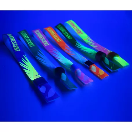 Látkový náramek (15x340 mm, jednostranný barevný FLUO potisk) - s uzavíratelným plastovým kroužkem