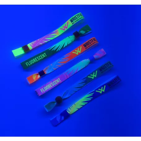 Látkový náramek (15x340 mm, jednostranný barevný FLUO potisk) - s uzavíratelným plastovým kroužkem