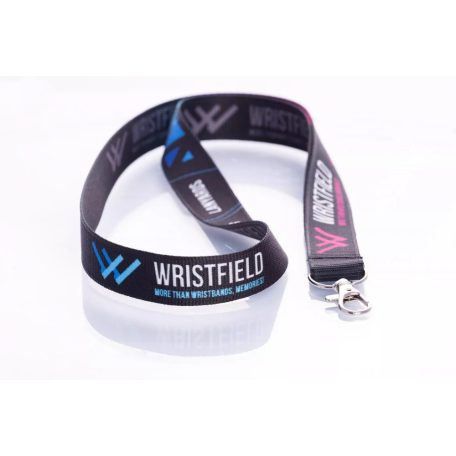 Šňůrka na krk s žebrováním a s barevným potiskem na 2 stranách 20x900mm - se standardní karabinou - EXPRESS