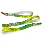 R-PET náramek (z recyklovaných PET lahví, 15x340mm, s barevným potiskem na jedné straně, variabilní údaje) - s bambusovým / plastovým kroužkem
