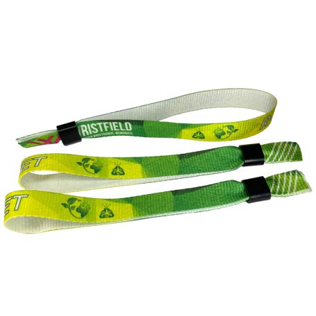 R-PET náramek (z recyklovaných PET lahví, 15x340 mm, s barevným potiskem na jedné straně) - s plastovým kroužkem