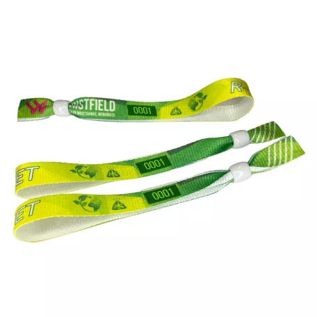 R-PET náramek (z recyklovaných PET lahví, 15x340mm, s barevným potiskem na jedné straně, variabilní údaje) - se znovu uzavíratelným plastovým kroužkem