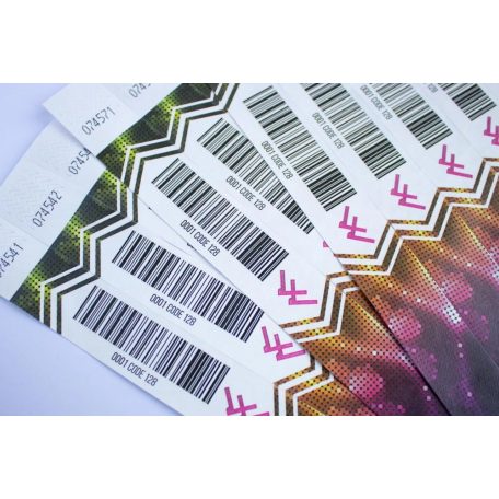 Náramky 1" Tyvek S barevným potiskem a s čárovým kódem - EXPRES