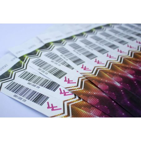 Náramky 1" Tyvek S barevným potiskem a s čárovým kódem - EXPRES