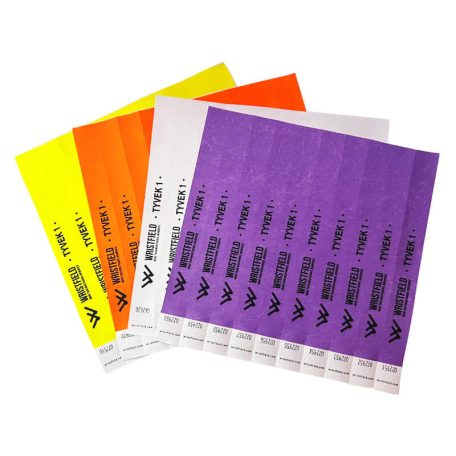 Náramky 1" Tyvek odolný, očíslovaný a voděodolný -  S JEDNOBAREVNÝM ČERNÝM NÁPISEM (TOP kvalita) - EXPRESS