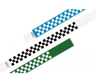 Náramky Tyvek 3/4" VZOROVANÉ - Šachovnice