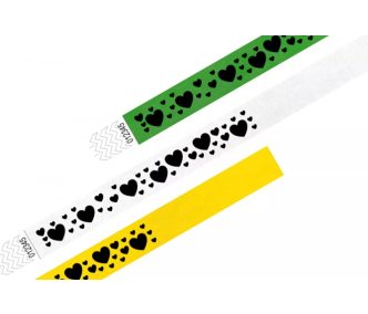 Náramky Tyvek 3/4" VZOROVANÉ - Srdce